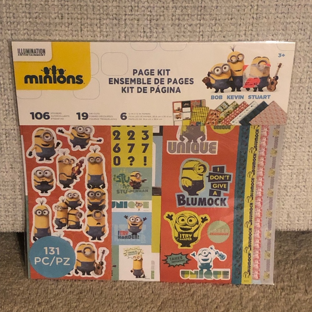 Minions Page Kit Scrapbook Pack - 131 PC